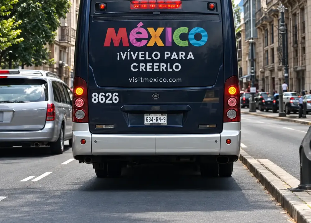 Bus advertising for Mexico in a U.S. city