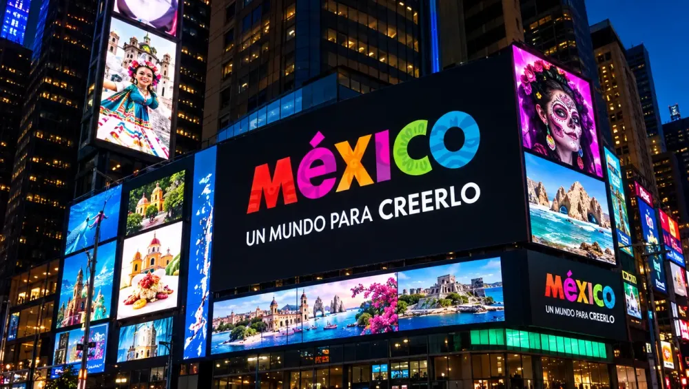 Mexico campaign on the digital screens of Times Square, New York